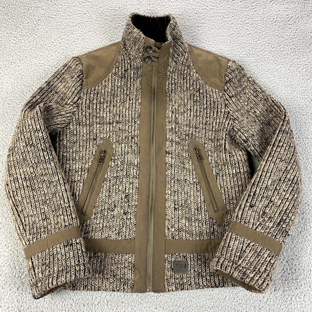 MCS Clothing Co Jacket Mens Small Wool Blend Brown Marlboro Man Biker Hunting